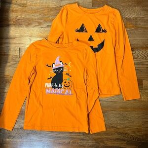 Girls Halloween Orange Long Sleeve Tops Cat & Jack Cat Pumpkin